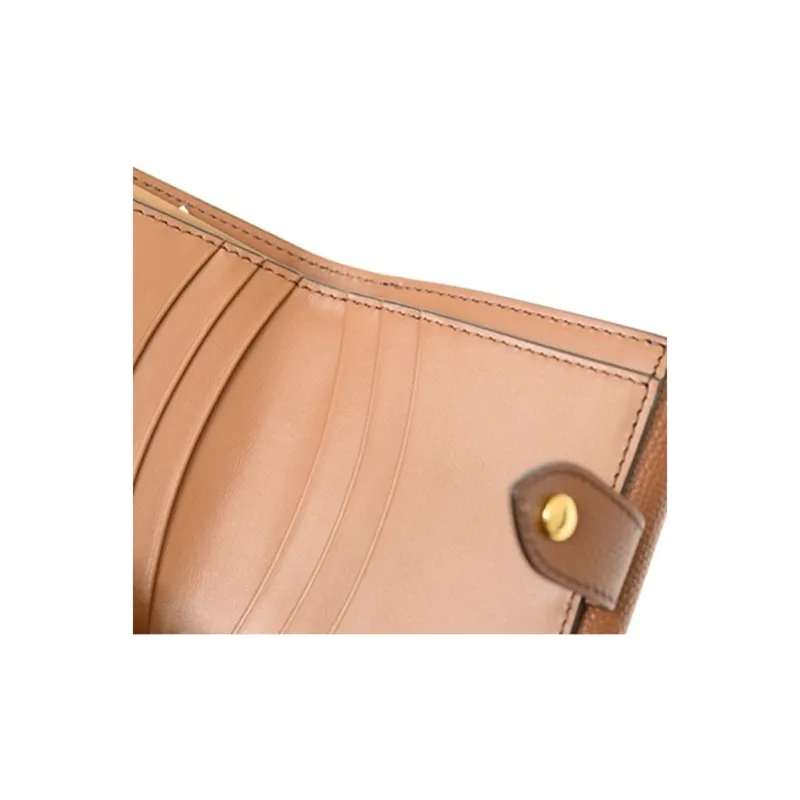Burberry Canvas With Leather Card Clip Card Holder Wallets Regular Women's Khaki-3
