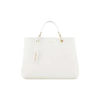 EMPORIO ARMANI Leather Handbag Handbag Large Size Women's White