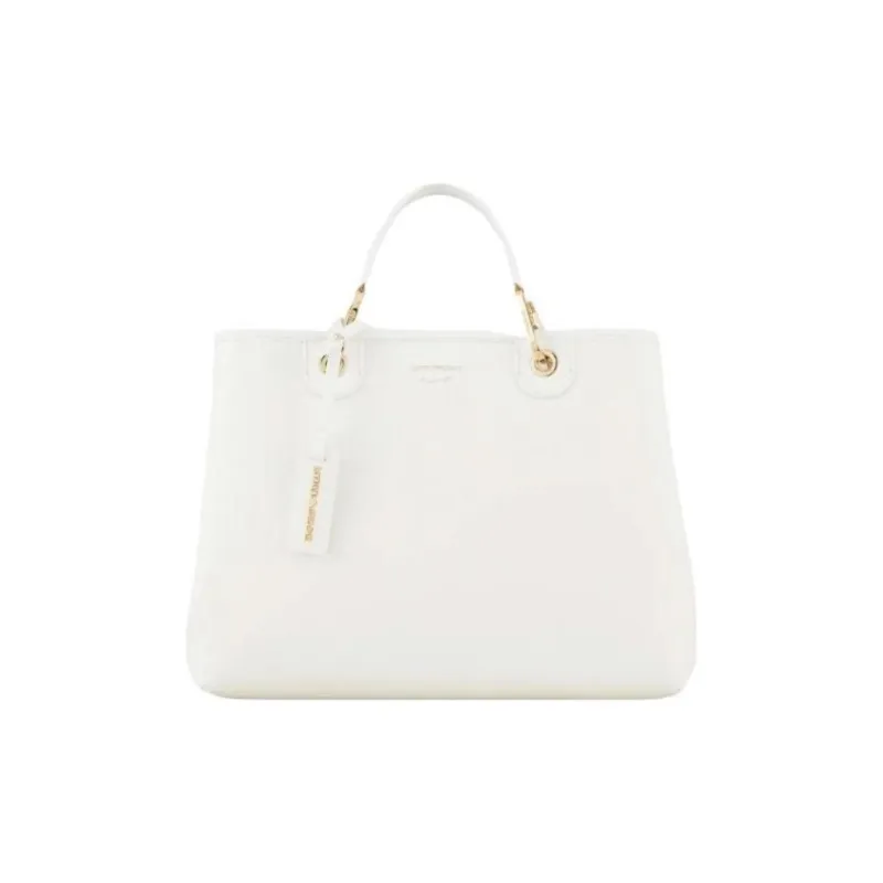 EMPORIO ARMANI Leather Handbag Handbag Large Size Women's White-0