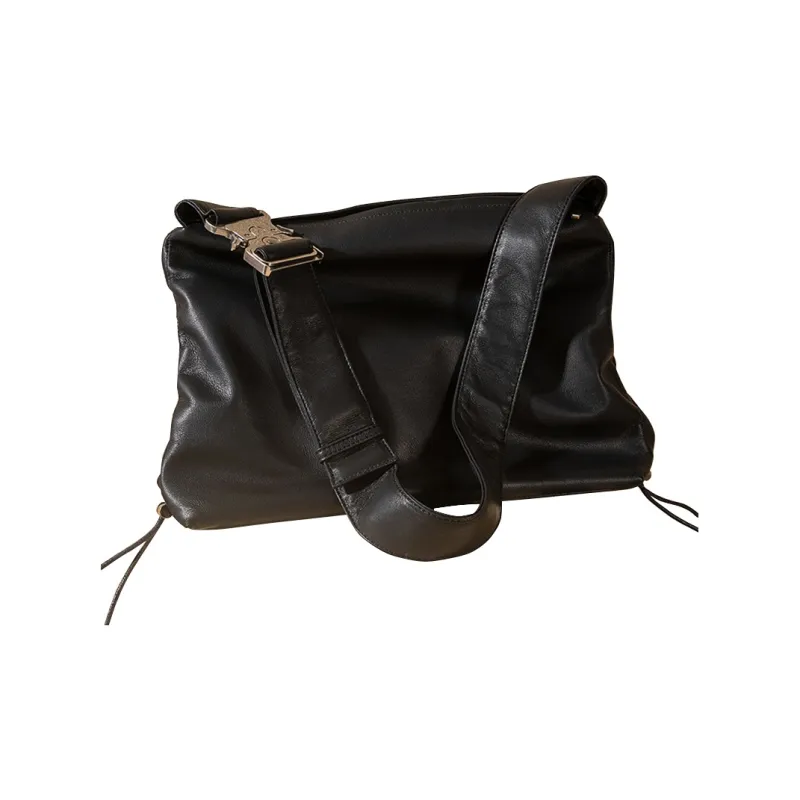 HAWA Artificial Leather Shoulder Bag, Crossbody Bag Unisex Black/Brown-1