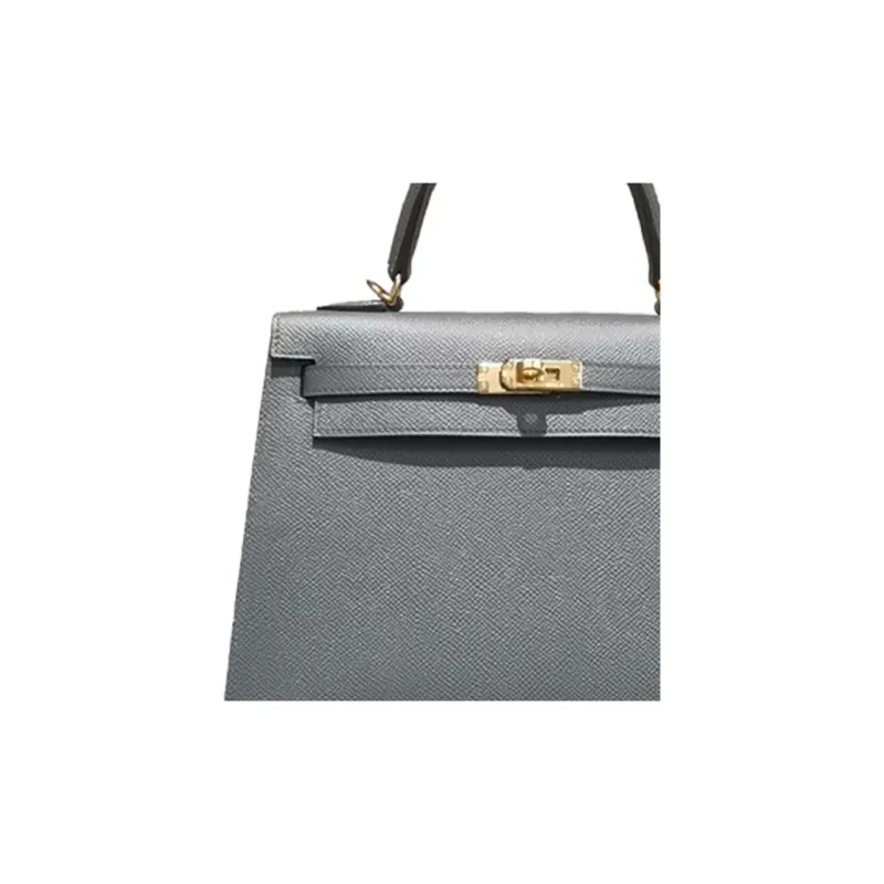 HERMES Kelly Epsom Leather Handbag Women's Y7 Bleu Orage Hurricane Blue-3