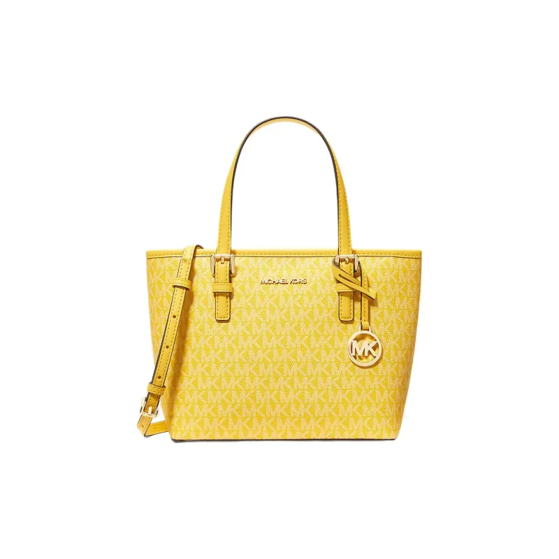 MICHAEL KORS Jet Set Travel Coated Canvas Shoulder Bag Crossbody Bag Handbag Extra Small Women's Gold-0