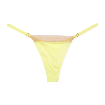 Victoria's Secret PINK VERY SEXY Logo EmbroideryAdjustableThongPanty/Cw Underpants Women's 1 Pack Lemon