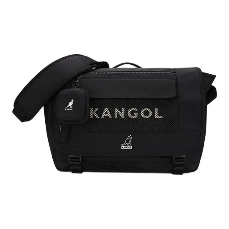 KANGOL Nylon Messenger Bag Shoulder Bag Unisex Black-0