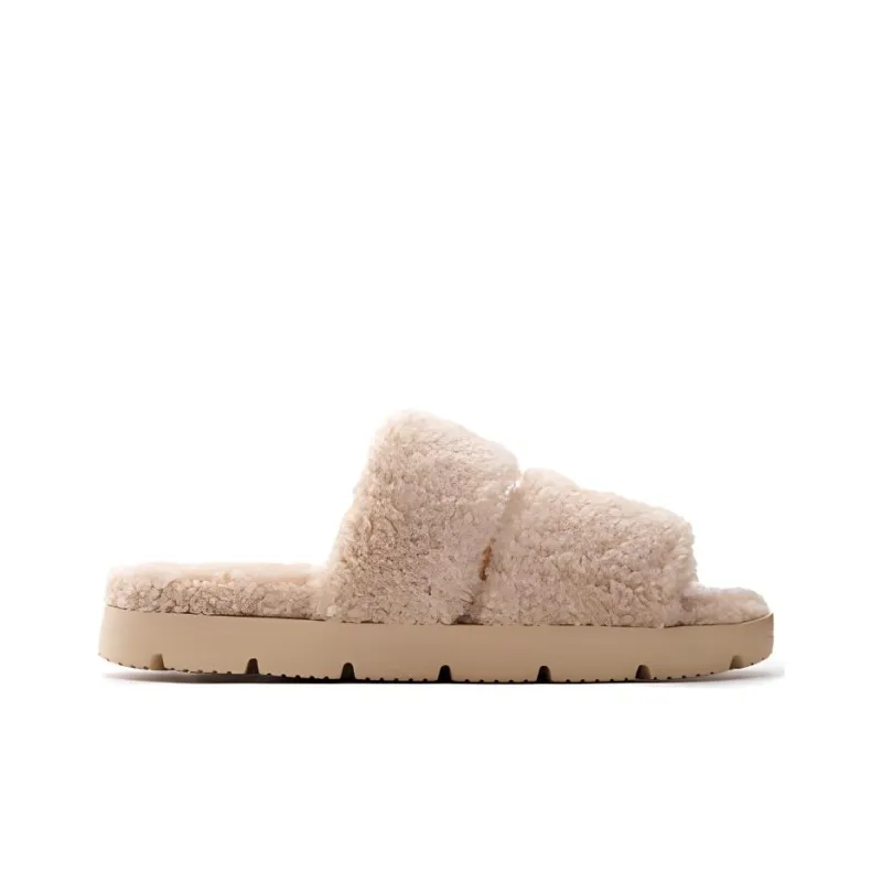 MLB Slipper Cut-Out Odor-Resistant Abrasion-Resistant Slide Slippers Unisex Light Brown-1
