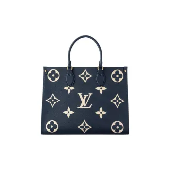 LOUIS VUITTON ONTHEGO Cow Leather Jungle Bag Handbag Medium Size Women's Marine Blue