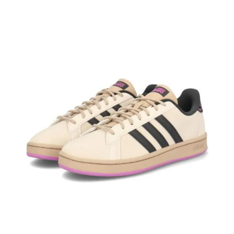 Adidas Neo Sunika Gurandokotobesu Anti-Slip Wear-Resistant Low-Top Skateboard Shoes Men's Beige Black Purple-2