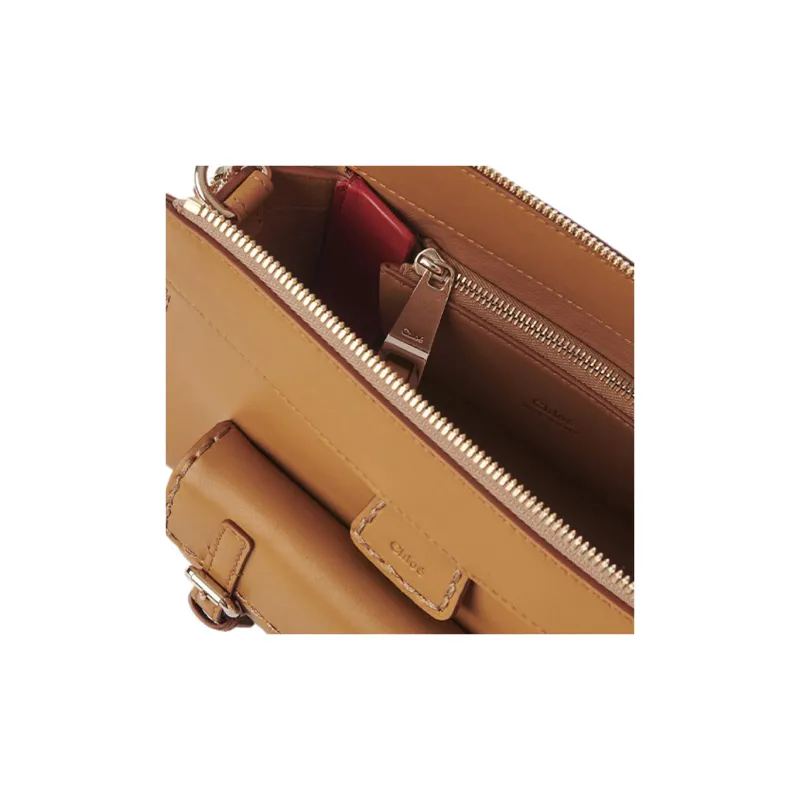 Chloe Edith Shiny Calfskin Portable Crossbody Bag, Shoulder Bag Women's Brown-4
