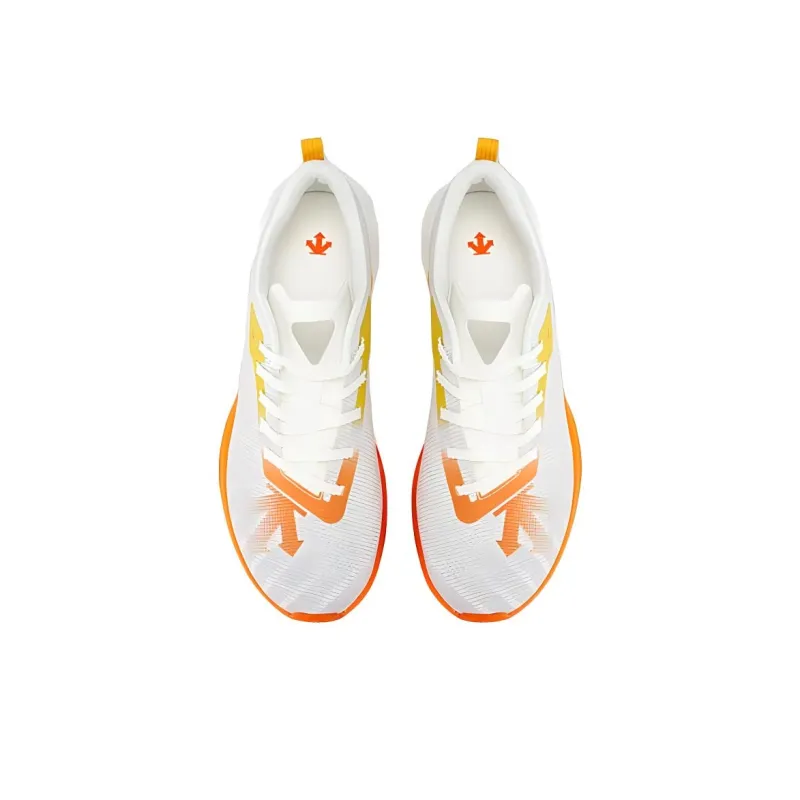 DESCENTE DELTA Cushioning Wear Resistant Low Top Casual Running Shoes Unisex White Orange-3