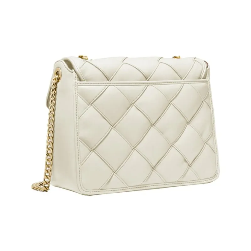 MICHAEL KORS Regina Cow Leather Shoulder Bag, Crossbody Bag Tubas Women's Cream White-2
