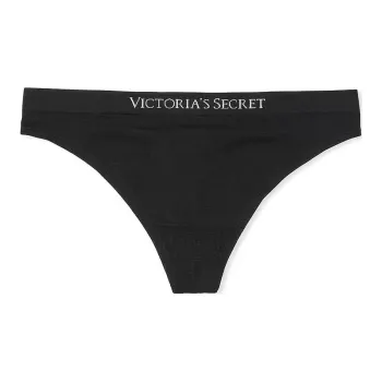 Victoria's Secret SEAMLESS Thong Panty /Black Underpants Women's 1 Pack Black