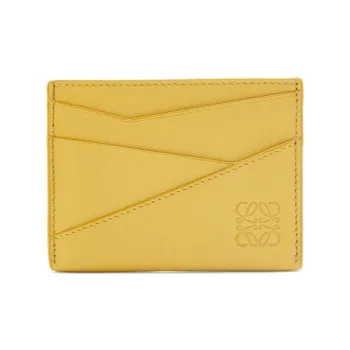 LOEWE Puzzle Calfskin Card Holder Men's Yellow