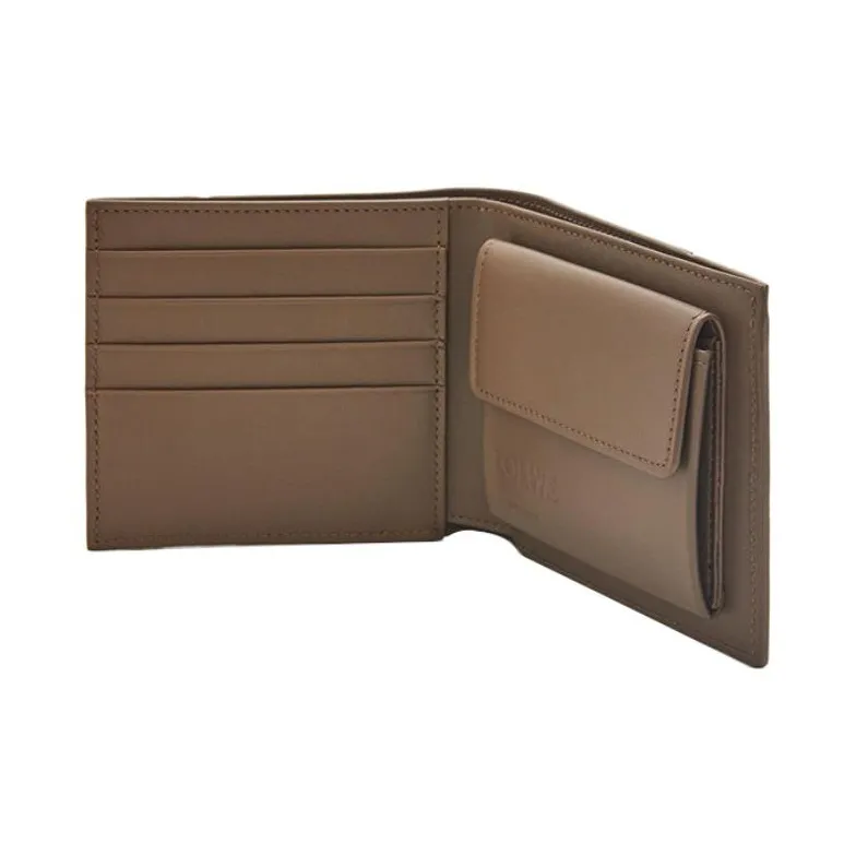 LOEWE Puzzle Calfskin Wallet Men's Asphalt Gray/Winter Brown-3