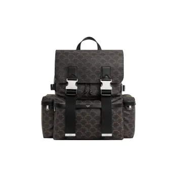 CELINE Leather Trim Backpack Men's Black