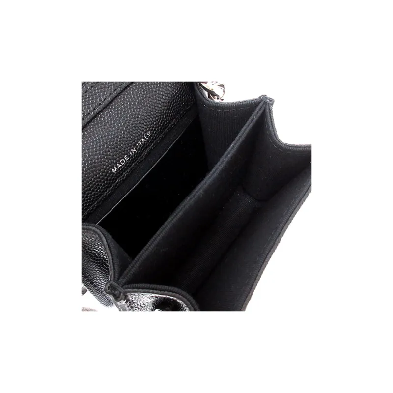 CHANEL Shiny Grain Embossed Caviar Calfskin Shoulder Bag, Crossbody Bag, Clutch Regular Women's Black-5