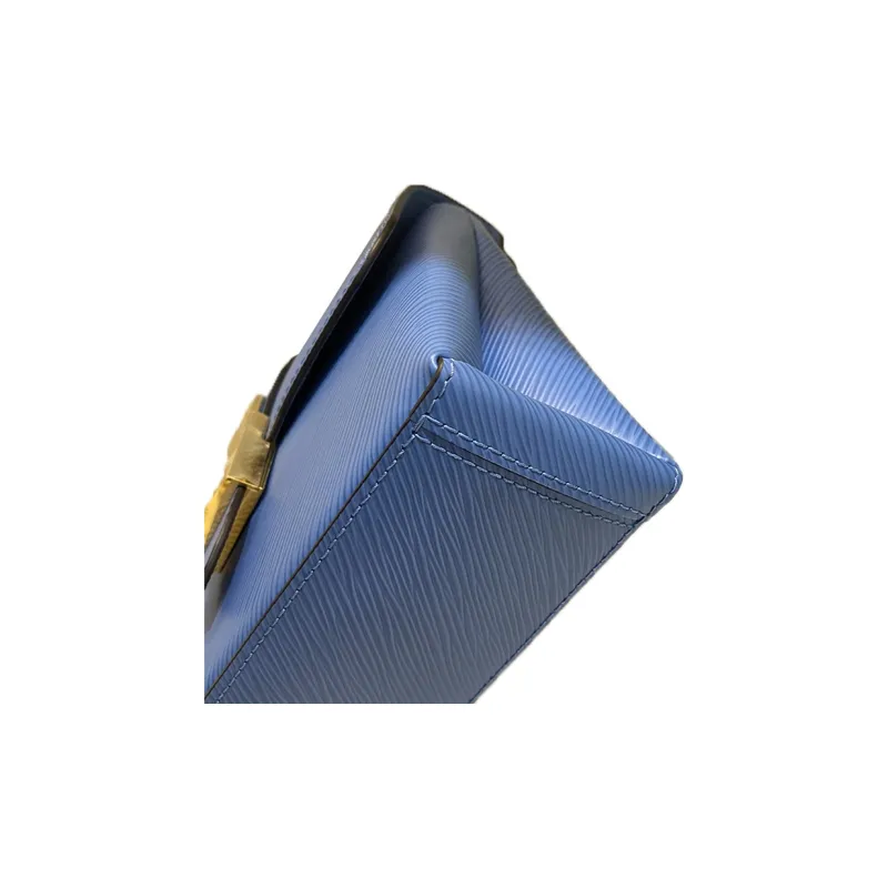 LOUIS VUITTON Locky Cow Leather Lock Head Bag Handbag Shoulder Bag Crossbody Bag Small Size Unisex Blue-4
