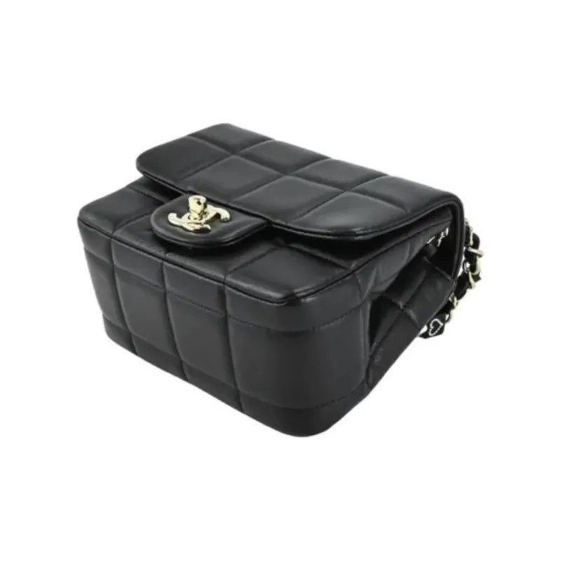 CHANEL 23C Early Spring Lambskin Flap Bag, Crossbody Bag, Shoulder Bag Women's Black-3