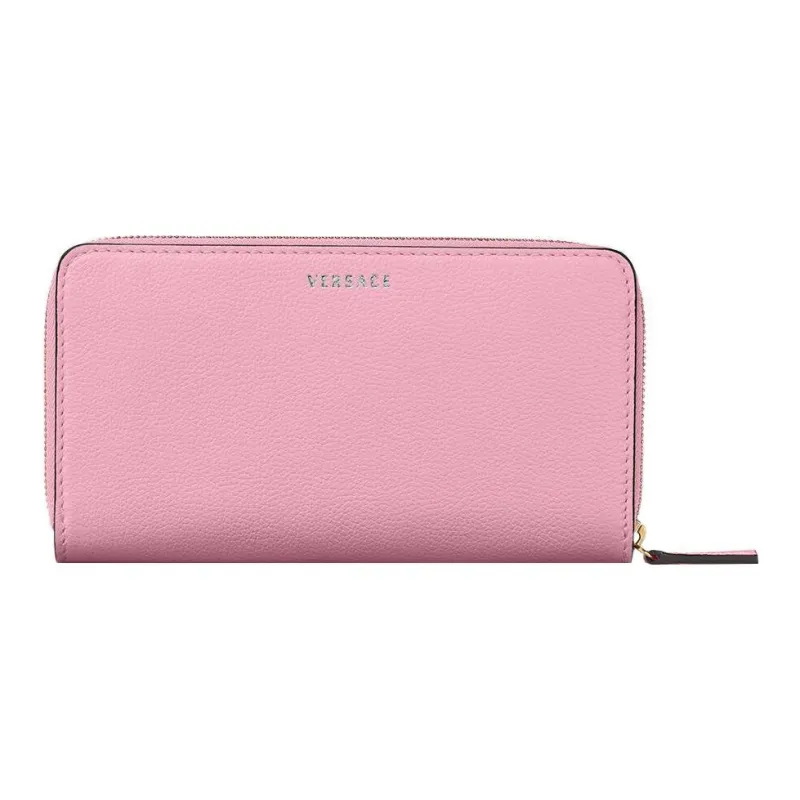 VERSACE La Medusa Leather Patchwork Calfskin Wallet Regular Women's Pink-1