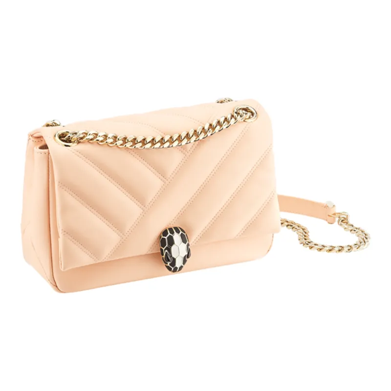 BVLGARI Serpenti Cabochon Pattern Crossbody Bag, Shoulder Bag Women's Peach-1