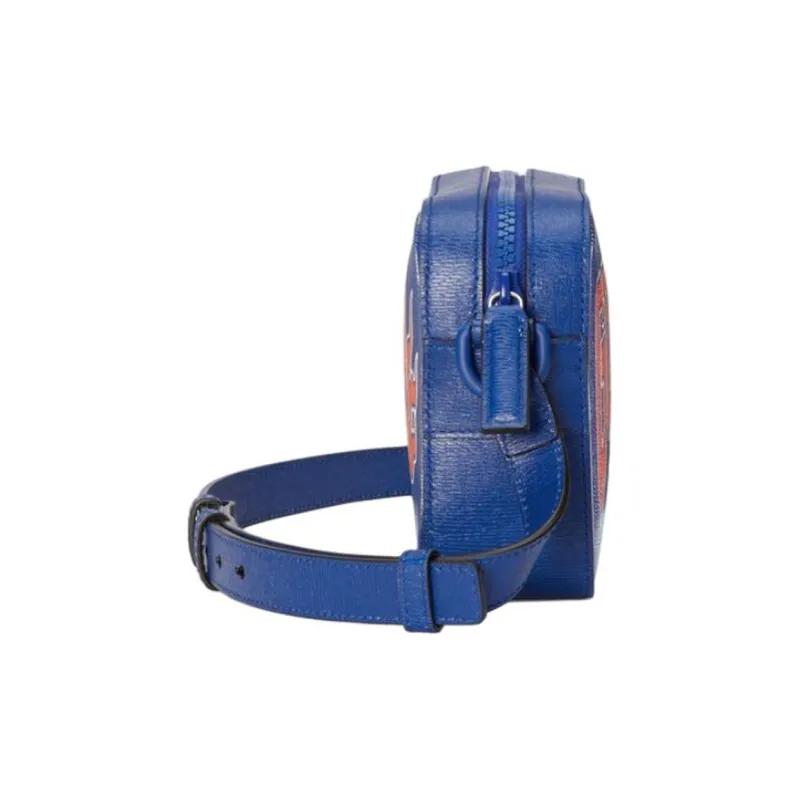 GUCCI Leather Crossbody Bag, Shoulder Bag Men's Blue-2