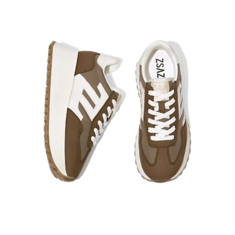 ZSAZSAZSU Low-Top Chunky Sneakers Women's Brown Coffee-2