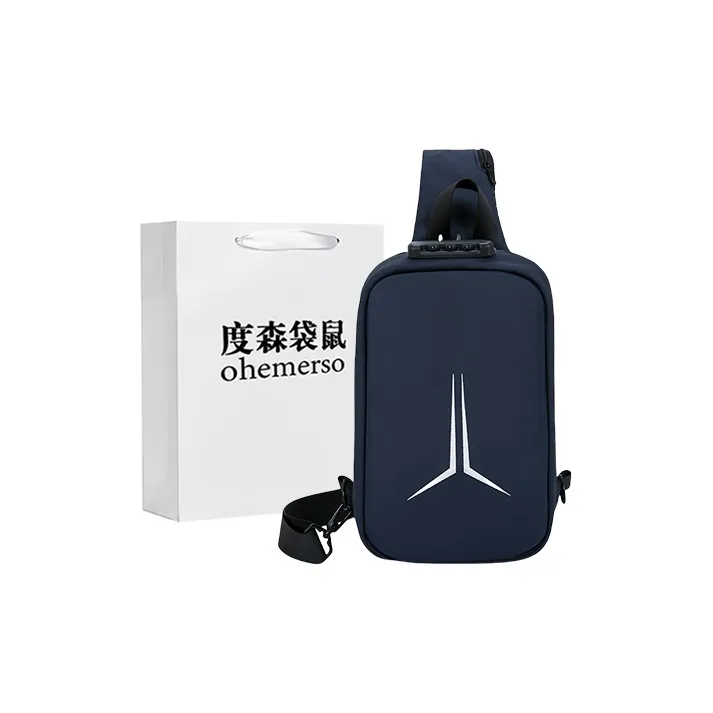 Dusen Kangaroo Membrana Dermalis Sling Bag Regular Unisex Dark Gray/Light Gray/Black/Blue-11