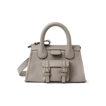 Chloe Edith Buffalo Leather Shoulder Bag, Crossbody Bag, Handbag Mini Women's Gray