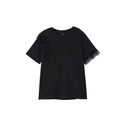 OUNIXUE T-Shirts Women's Black