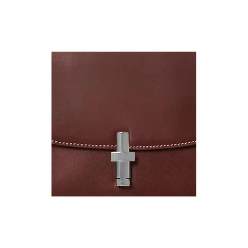 THE ROW Sofia 8.75 Smooth Calf Leather Crossbody Bag Shoulder Bag Women's Cherry Wood Color-3