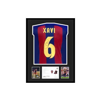 Three For Harvey, Handwritten Signature, Barcelona Team Jersey EM Certificate, Deluxe Framed
