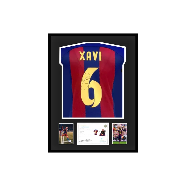 Three For Harvey, Handwritten Signature, Barcelona Team Jersey EM Certificate, Deluxe Framed-0