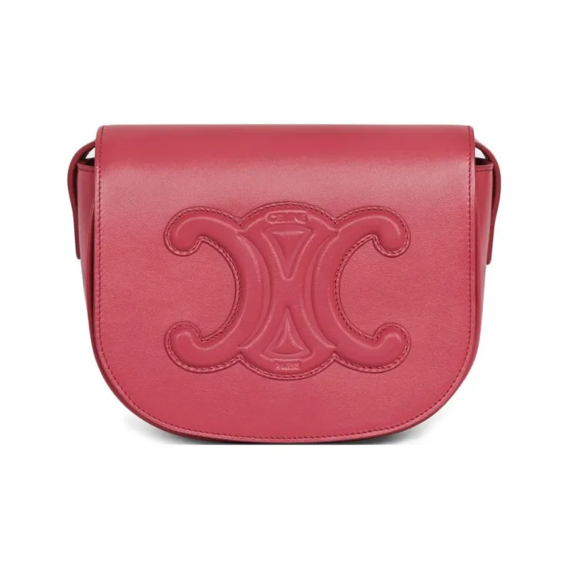 CELINE Cuir Triomphe Triumph Calfskin Crossbody Bag, Shoulder Bag Women's Pink Candy-0