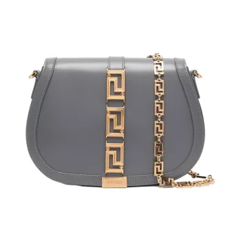 FANSIZHE Greca Goddess Cow Leather Crossbody Bag Shoulder Bag Women's Gray