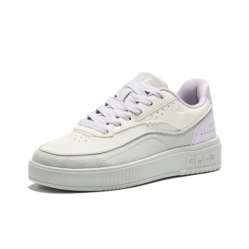 Erke Fun Play Slip-Resistant Breathable Low-Top Skateboard Shoes Women's Microcrystal White Lavender-2