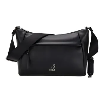 KANGOL Synthetic Leather Shoulder Bag Crossbody Bag Medium Size Women's Black