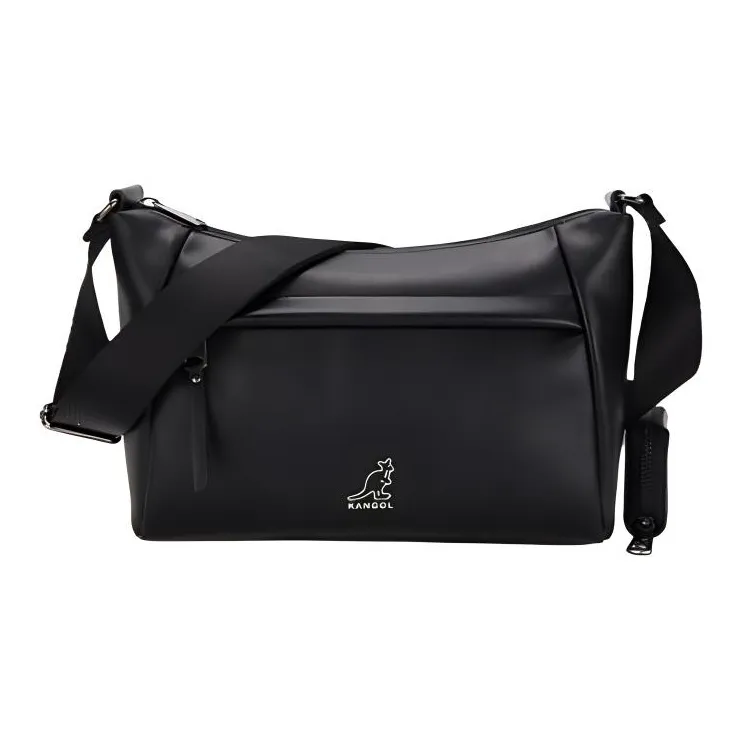 KANGOL Synthetic Leather Shoulder Bag Crossbody Bag Medium Size Women's Black-0