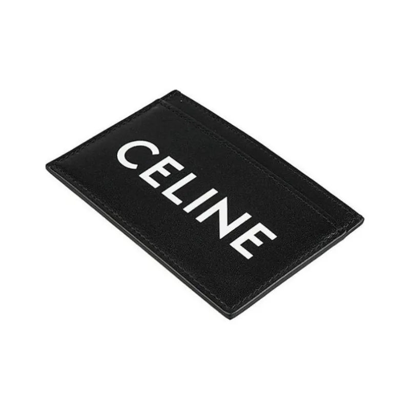 CELINE Cow Leather Card Holder Men's Black-3