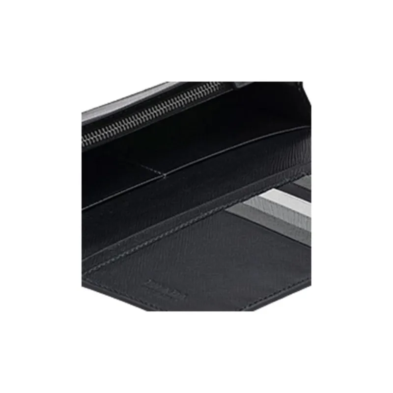 PRADA Saffiano Leather Wallet Men's Black-4