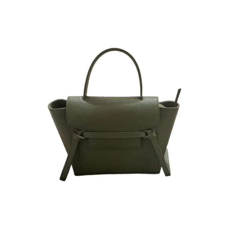 CELINE Grained Calfskin Catfish Bag Handbag Shoulder Bag Crossbody Bag Women's Olive Green-1