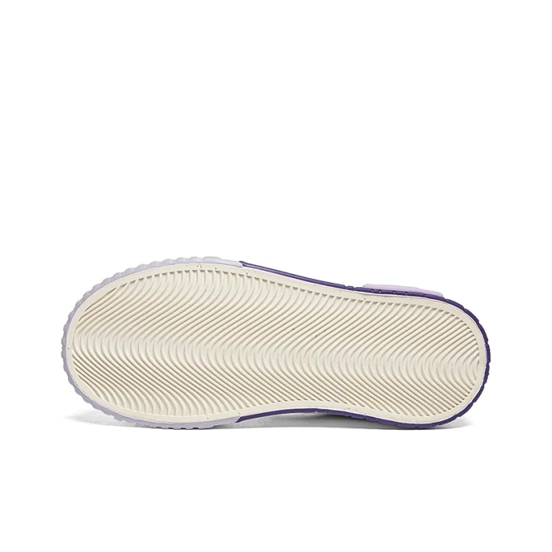 Warrior Durable Lightweight And Breathable Low Top Skateboard Shoes Women's Dark Beige Purple-3