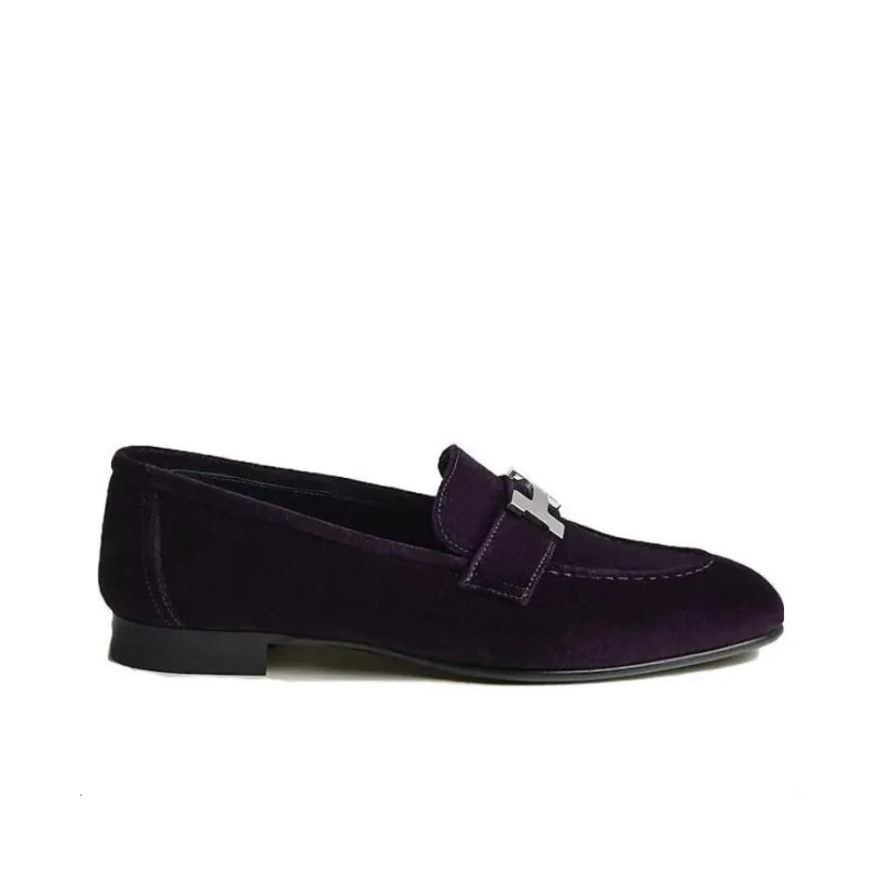 HERMES Paris Loafers Women's Purple-1