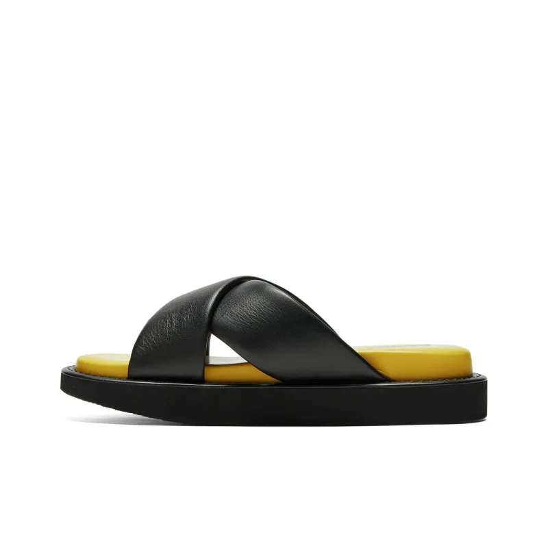 Onitsuka Tiger Slide Slippers Unisex Black Yellow-0