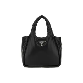 PRADA Nappa Leather Handbag Women's Black