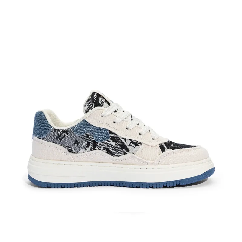 Loz x JWVR Anti Slip Wear Resistant Low Top Skateboard Shoes Unisex Gray-2