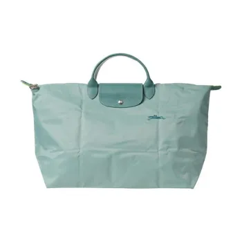 LONGCHAMP Le Pliage Green Canvas Portable Canvas Travel Bag Large Size Women's Coral Green