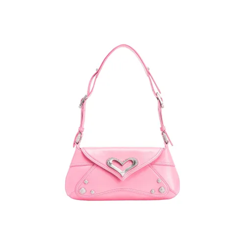PINKO Cow Leather Handbag Shoulder Bag Women's Pink