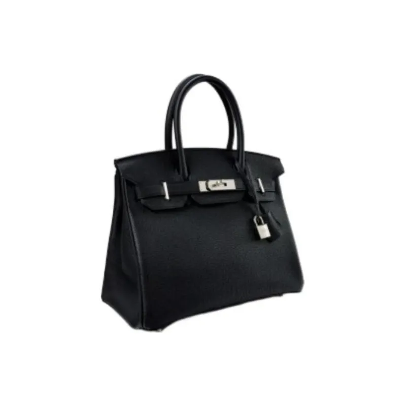 HERMES Birkin Swift Leather Birkin Bag Handbags Women's Noir Black-1