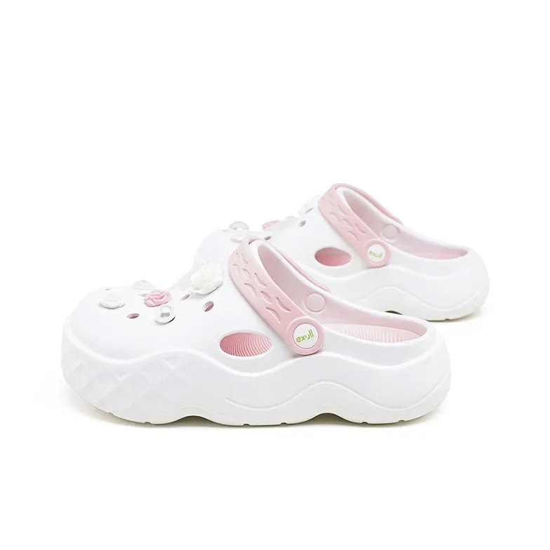 EXULL Q Clogs Women's White Pink-1
