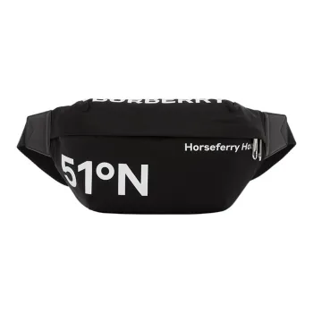 Burberry Leather Decoration Fanny Pack Regular Men's Black