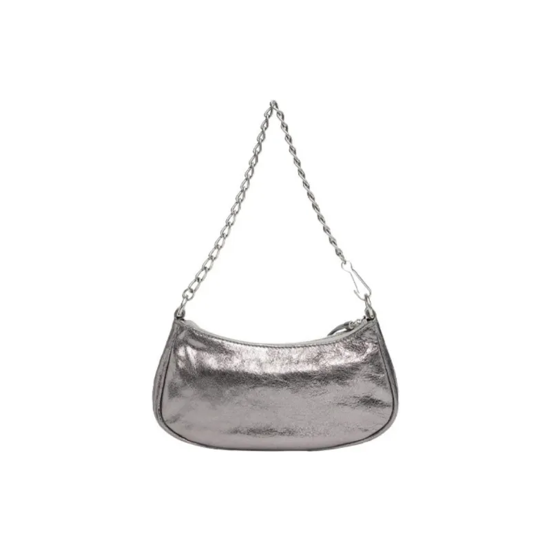 Balenciaga Cow Leather Biker Bag, Dumpling Bag, Crossbody Bag Mini Women's Silver-1